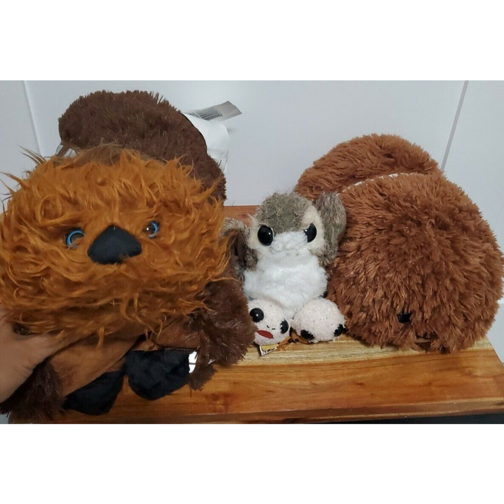 Star Wars Plush Pillow Lot Chewbacca, Tsum Tsum Chewbacca, PORG and PORGLETS